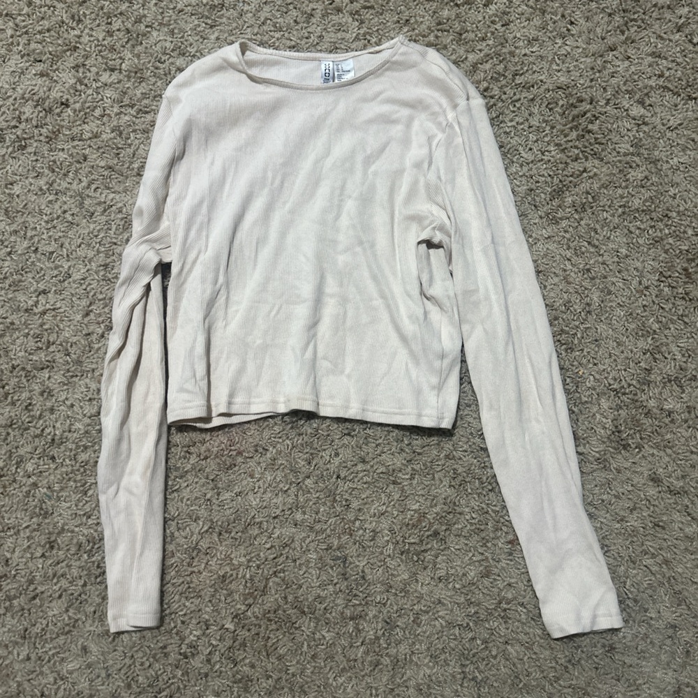 H&M Light Beige Long Sleeve Top